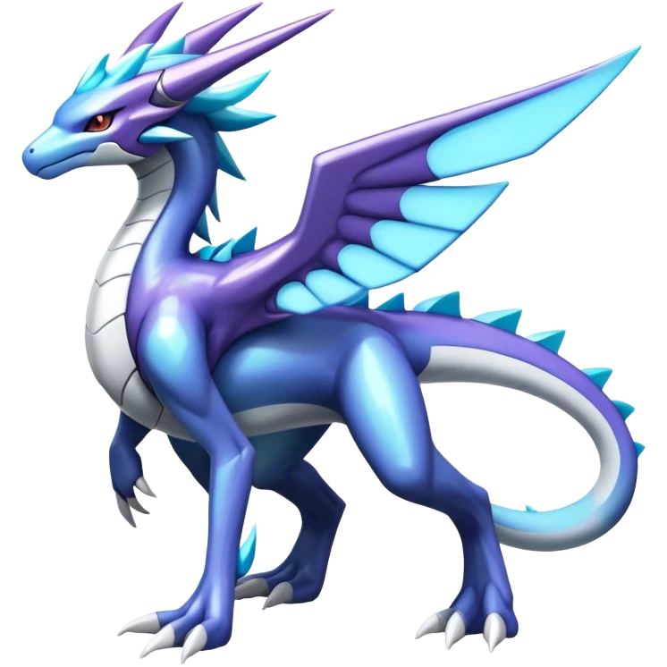  Cool Edgy Shiny Godly Ethereal Futuristic Legendary Digimon-Suicune-Dialga-Kyurem-Latios-Reptile, full body, four legs emoji