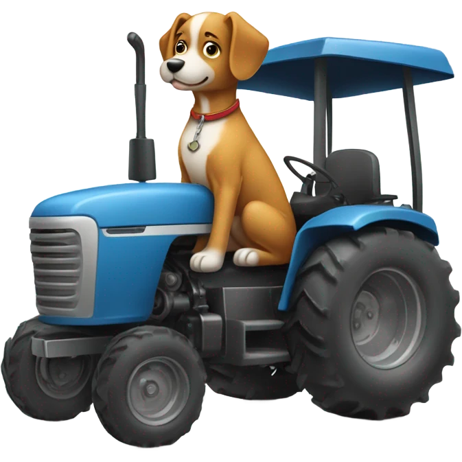 Dog on tractor emoji
