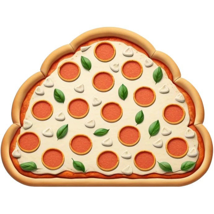 Outline icon of a cloud shaped arrangement of pizzas emoji