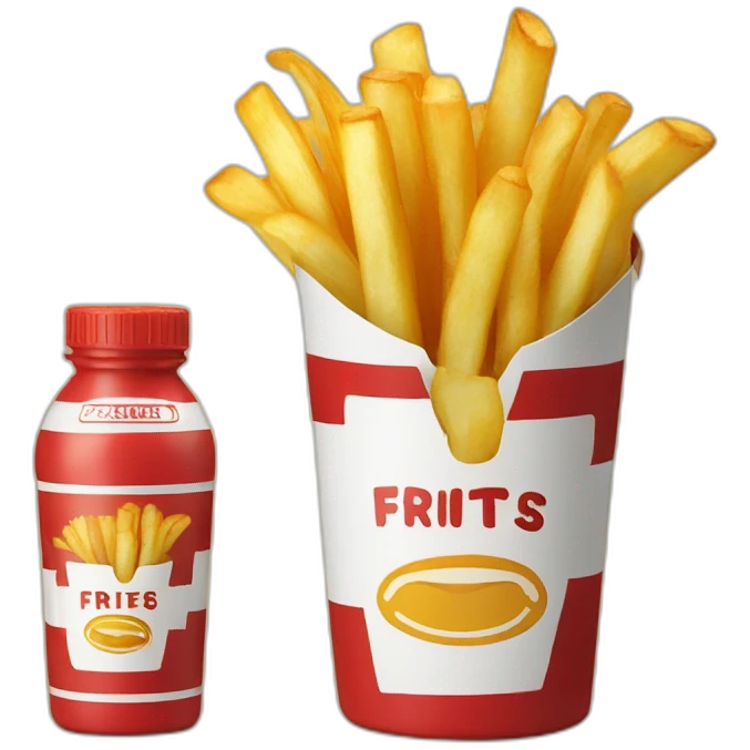 French frites on a bottle emoji