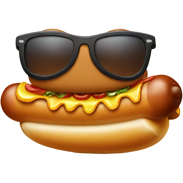 Hotdog with sunglasses emoji