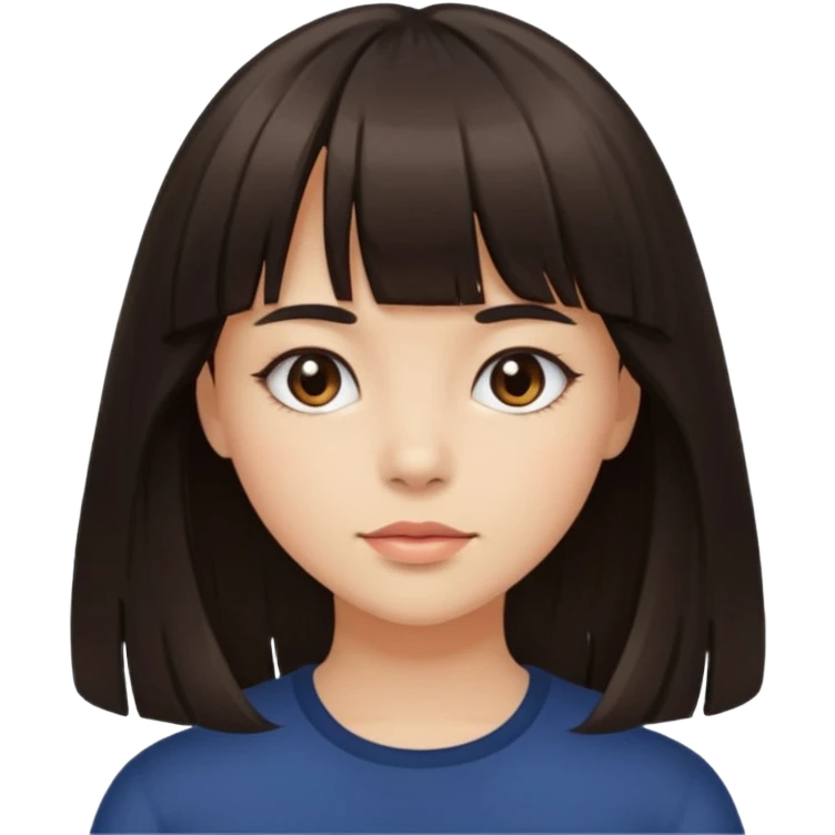 girl with bangs and long dark hair emoji