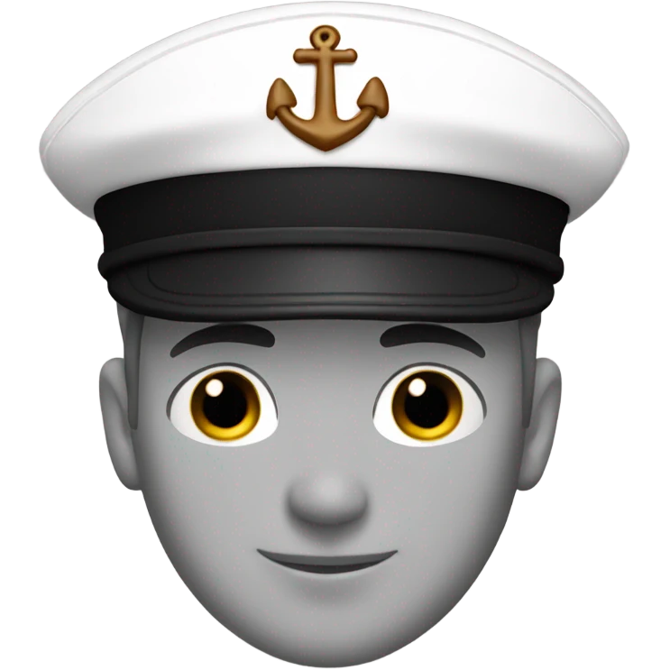 white sailor hat with black cap emoji