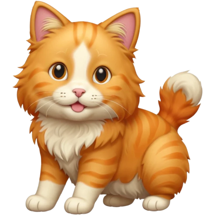 Orange cat and English cream retriever emoji