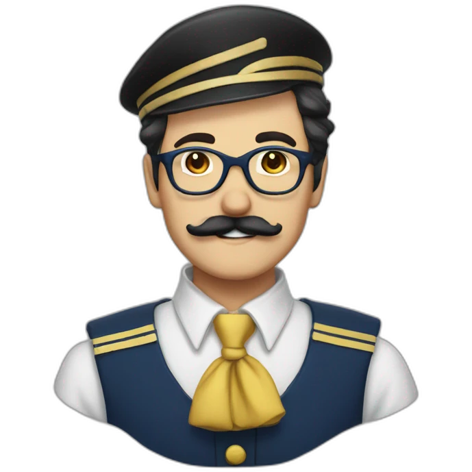 glasses and mustache man wearing a Sailor Sarturn cosplay emoji