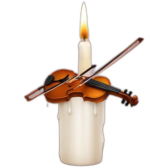 Candle playing violon  emoji
