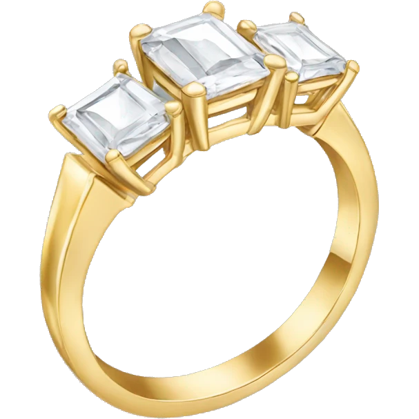 Gold engagement ring with three rectangular stones  emoji
