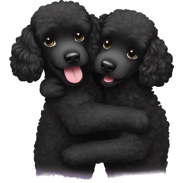 Black Poodle hug emoji
