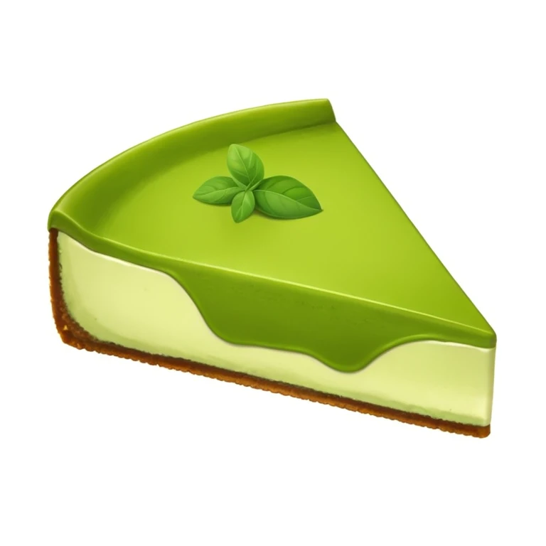 matcha cheesecake slice, simple, vibrant green, no text emoji