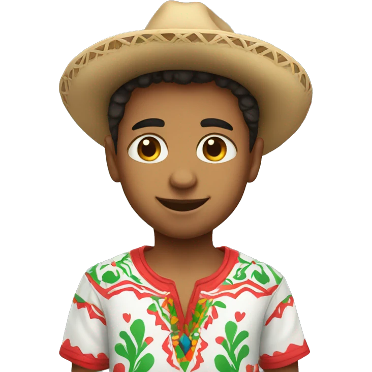 A cute boy wearing a cute mexican shirt emoji
