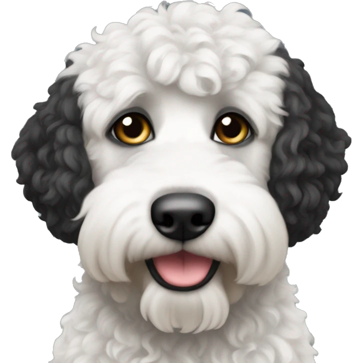 Please create a bernadoodle with black head emoji