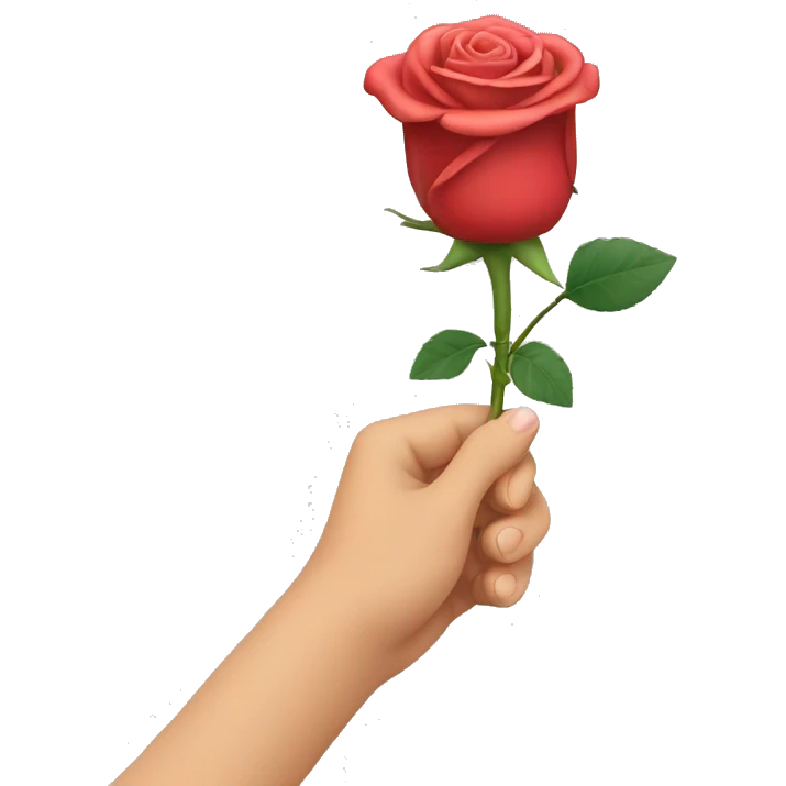 Hand holding rose emoji