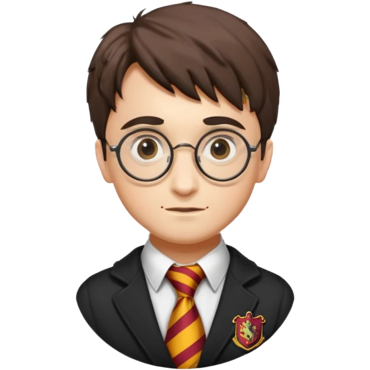 harry potter with griffindor tie emoji
