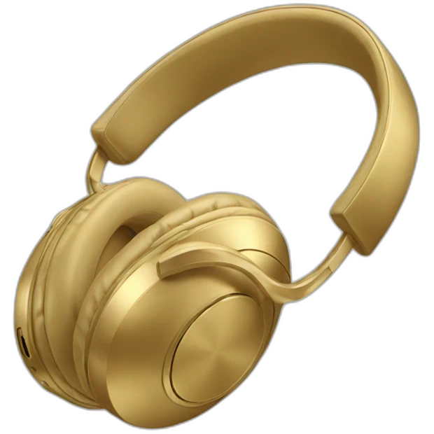 wireless gold headphones emoji