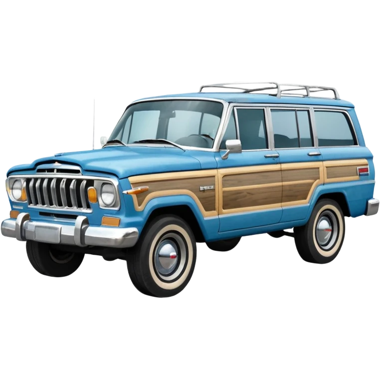 vintage blue jeep wagoneer suv emoji