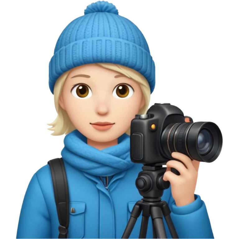 fotographer with winter clothes emoji