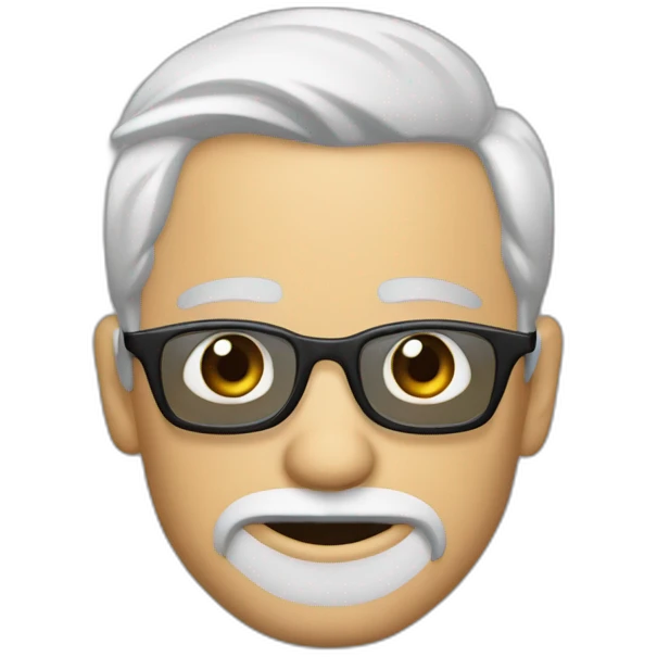 Hombre mayor sin pelona nariz grande y gafas emoji