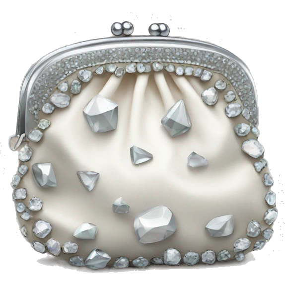 pouch with silver gems emoji