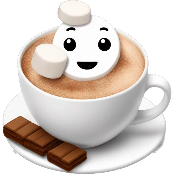 Hot cacao with  marshmallows in white cup emoji