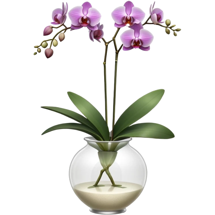 Orchid + glass vase, Window Plant. emoji