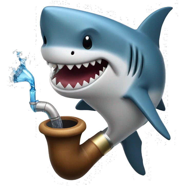 shark smoking a water pipe emoji