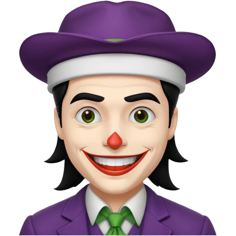Givee me a joker with white hat and black hair emoji