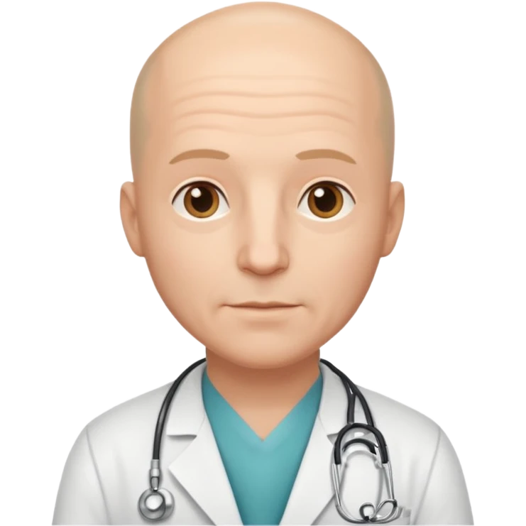 white male doctor a little bald no wrinkles emoji