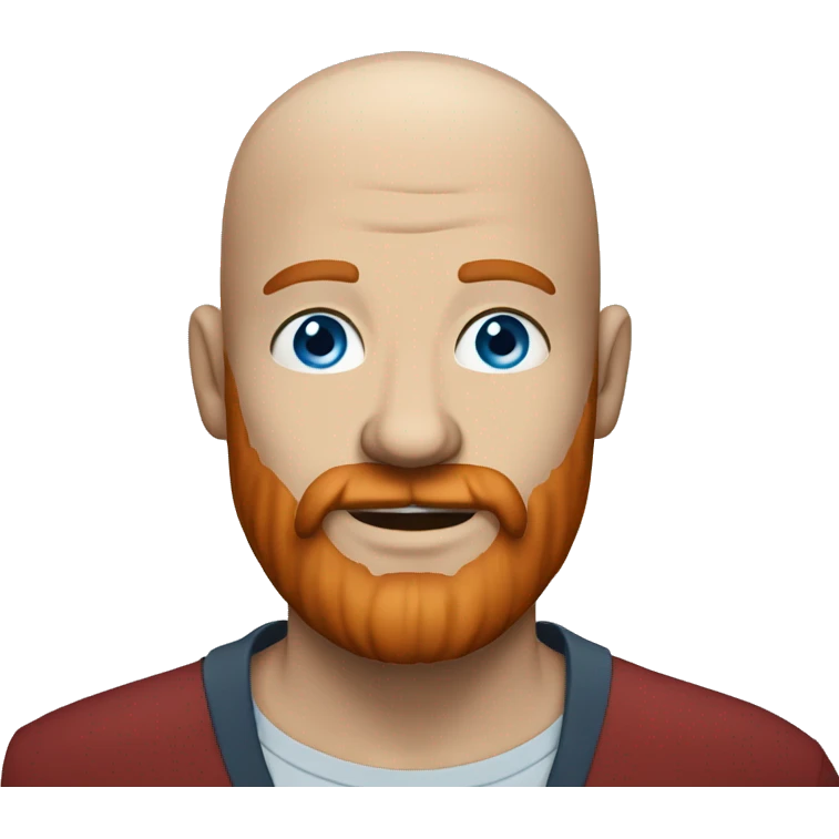 Blue eyes man with bald head and red beard emoji