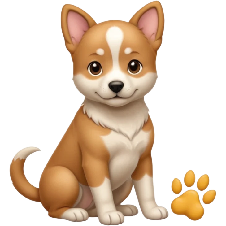 Chien avec poitrine et patte avant droite blanche emoji