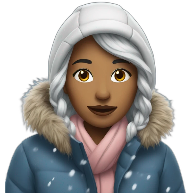 womna under snow emoji