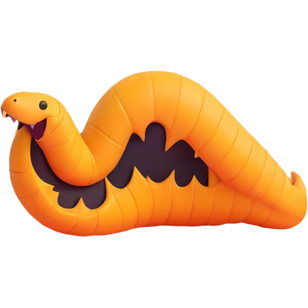sandworm from Dune, stylized as a seamless emoji body part, designed to tile seamlessly side by side, matching style and color for continuous look emoji