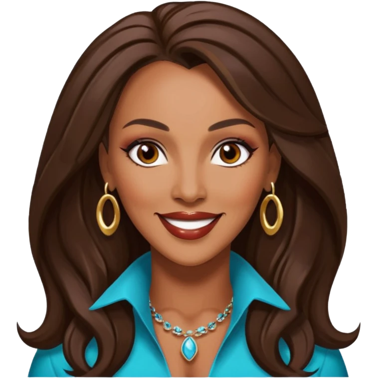 Vivica A. Fox with dark brown long hair  emoji