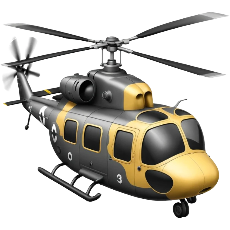 WW2 style helicopter with smoke emoji