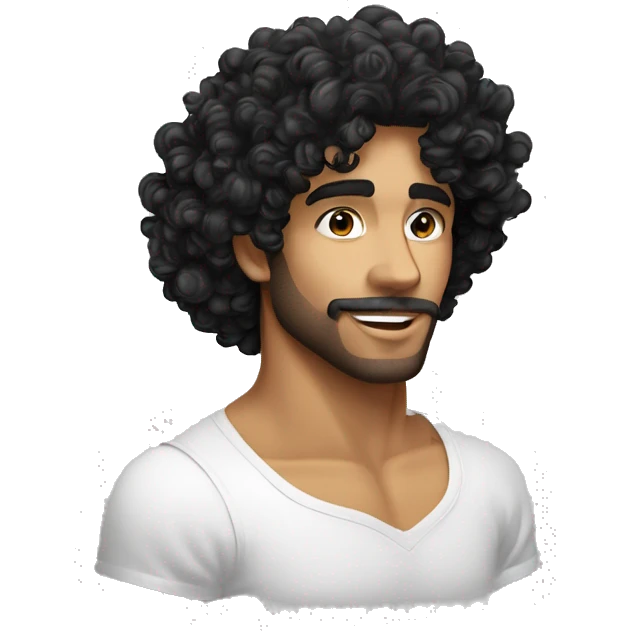 Un chico hombre piel blanca cabello curly color negro lanzando un beso  emoji