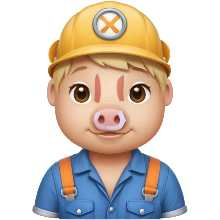 blonde mechanic pig emoji