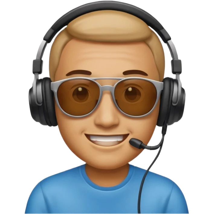 make an face emoji. I will use it for my music playlist. so make it cool and about music emoji