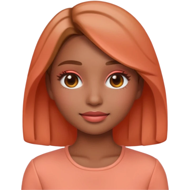 Create an emoji of  women“Create a female emoji in Spring Personal Color tone — warm, bright colors, peach makeup, light brown hair, coral outfit, soft glowing lighting, cute 3D emoji style.” emoji