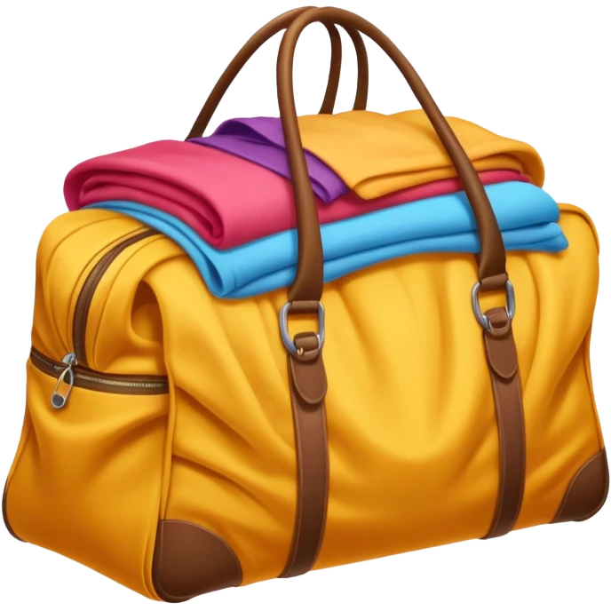 travelbag overflowing with clothes emoji