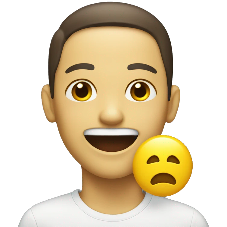 Smile emoji with yellow bone in the mouth  emoji