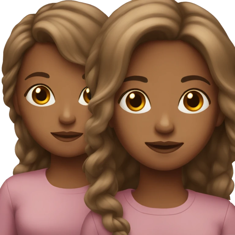 Sisters with brown hair  emoji