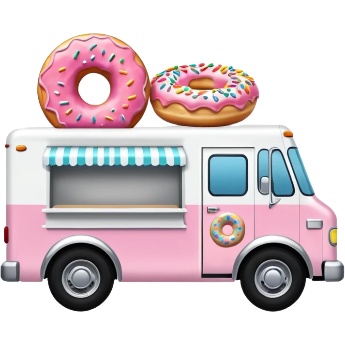 big donut truck with donut decals, frosting decals and sprinkle decals emoji