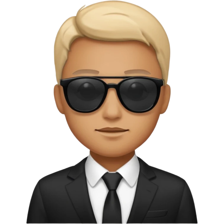black-suited special agent wearing black sunglasses emoji