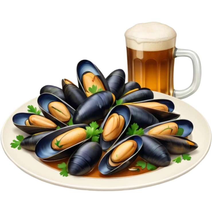 cozze con birra peroni emoji