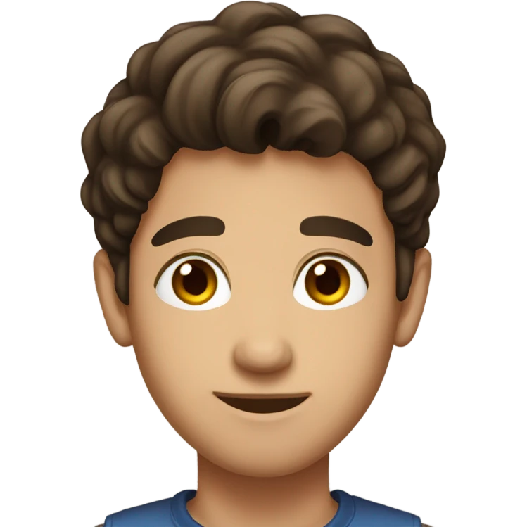 Cute young brunette man with brown eyes emoji