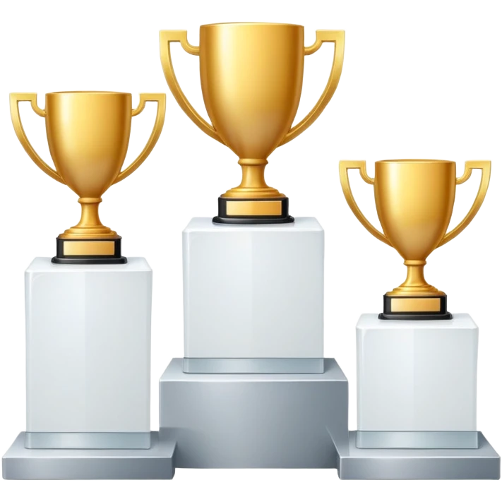 1st 2nd 3rd place podiums with gold silver bronze medals emoji