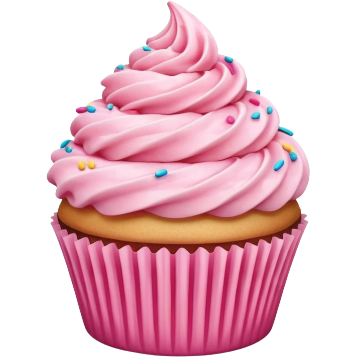 Cupcake with pink icing emoji