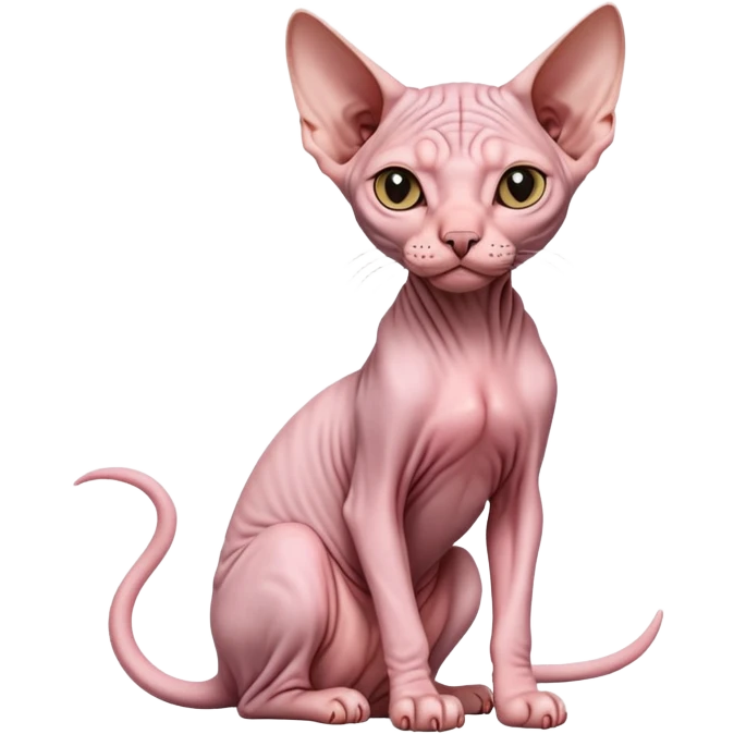 sphynx hairless cat full body sitting emoji