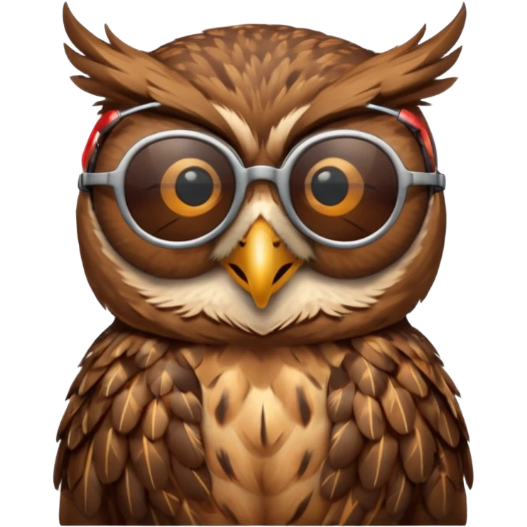 owl wearing sun glasses singing emoji
