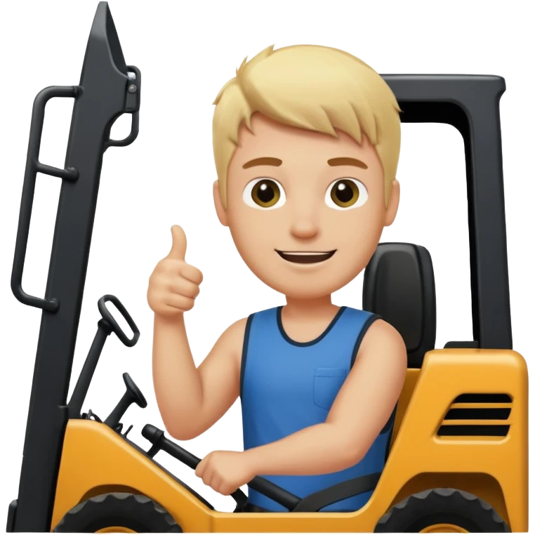 Blonde guy in a skid steer giving a thumbs up emoji
