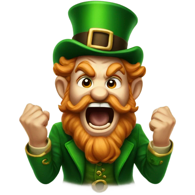leprechaun yelling emoji